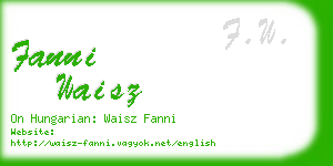fanni waisz business card